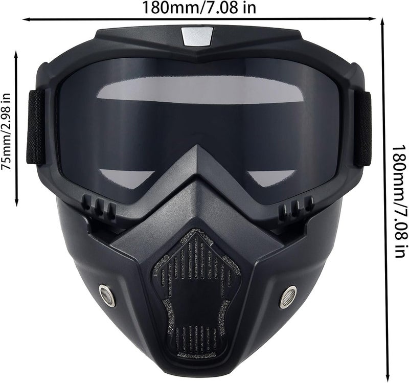 PLOOTA Motorcycle Face Mask Full Face,Dirt Bike Goggles Motocross, ATV, Offroad, Riding Racing Goggles for Men Women - Image 5